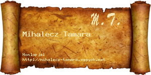 Mihalecz Tamara névjegykártya